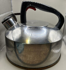 Vintage West Bend Singing Tea Kettle Stainless Steel, Copper Bottom 2.5 Qt USA picture