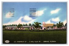 Sebring FL Florida Miller Motel Linen Postcard Posted 1956 picture