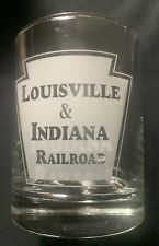 VTG LOUISVILLE & INDIANA RAILROAD RR FROST ETCHED LOW BALL GLASS picture