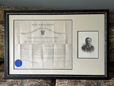 Teddy Roosevelt Signed Military  Appointment 1904 Framed/Matted picture