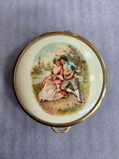 Antique 1920s Columbia Fifth Avenue Victorian Image Powder Compact With Mirror   picture