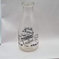 Vintage MIDLAND CREAMERY Quart Milk Bottle Glass MILK FOR HEALTH picture