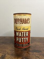 Vintage DURHAM'S ROCK HARD WATER PUTTY TIN Never Opened 1 Pound Can Graphic picture