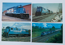 Lot (4) RR Postcards Conrail Railroad Diesel Engines Locomotives Trains chrome picture