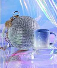 Starbucks 2021 China Xmas Blue Glitter Gradient 3oz Mug With Disco Ball Bag gift picture