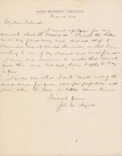 James Monroe Ingalls SIGNED AUTOGRAPHED Letter Fort Monroe 1899 Ballistics picture