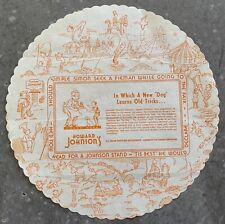 Vintage 1960s Howard Johnson’s Original Round Paper Illustrated Placemat Hot Dog picture