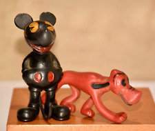 Vintage Seiberling Rubber Walt Disney Mickey Mouse w/ TAIL Pluto Dog Toy Figure picture