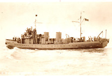 US Coast Guard Cutter WWII Era USCG Real Photo Postcard RPPC picture