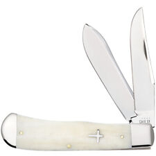 CASE XX KNIVES NATURAL SMOOTH BONE CROSS SHIELD PANAMA TRAPPER picture
