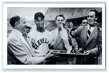 c1940s Burning Larry Doby's House Mortgage Yankee Stadium Bronx NY Postcard picture