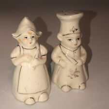 ￼Vintage Miniature Salt And Pepper Shakers Dutch Woman And Chef Fun picture