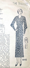 RARE 1920s/30s UNBRANDED PATTERN #8043 SIZE 16/B34 MISSES DRESS *COMPLETE picture