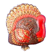 Hallmark PIN Thanksgiving Vintage TURKEY TOM 1978 Holiday Brooch Early Hollowed picture