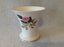 Wedgwood Vintage Bone China Hathaway Rose Flower Vase/Pencil Cup Collectible picture