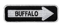 BUFFALO ONE-WAY SIGN EMBROIDERED IRON-ON PATCH applique NEW YORK SOUVENIR ROAD picture