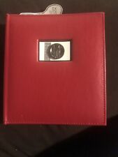 CR Gibson Bon Appetite Red Leather Bound Recipe Book 3Ring Binder Pockets Cards picture