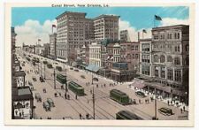 Many Trolley Cars Canal Street New Orleans LA Postcard picture