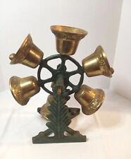 Vintage Hand Cranked Spinning Ferris Wheel Bells Cast Iron picture