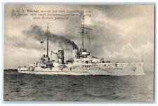 1915 S.M.S Blucher Sunk in Sea Battle Germany WW1 Soldier Mail Postcard picture
