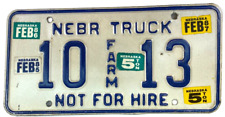 Nebraska 1985 1986 1987 Farm Truck License Plate Garage Platte Co Collector picture