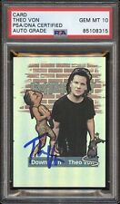 Theo Von Signed Custom Downtown Card PSA/DNA 10 Gem Mint picture