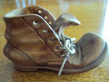 Very Detailed Carved Boot Folk Art Miniature 4 5/8 inch long Signed picture