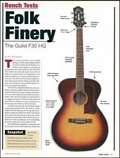 Guild F30 HG acoustic guitar review sound check 2-page bench test article picture