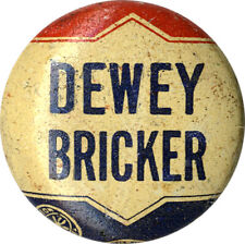 Original 1944 Thomas DEWEY John BRICKER Campaign Logo Button (6170) picture