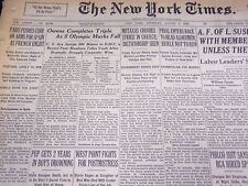 1935 AUG 6 NEW YORK TIMES - OWENS COMPLETES TRIPLE, 5 MARKS FALL - NT 1931 picture