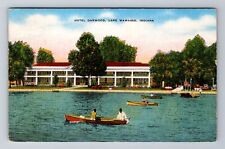 Lake Wawasee IN- Indiana, Hotel Oakwood, Advertisement, Vintage c1950 Postcard picture