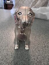Pottery Barn Dog Coin Bank Silverplate picture