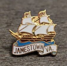 Historic Jamestown VA. Virginia Two-Mast Ship Gold-Tone Souvenir Lapel Pin picture