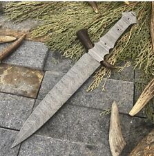 12' EDC HANDMADE DAMASCUS STEEL HUNTING SURVIVAL DAGGER KNIFE BLANK BLADE  77x picture