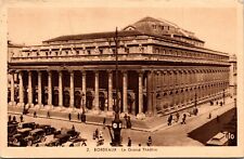 Busy Street View of Le Grand Theatre – Bordeaux, France Postcard POSTED picture