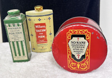 Lot 3 Vintage Talcum Power Tins Shakers & Box Mennen Williams No-Name picture