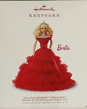 Hallmark Keepsake Ornament 2018 Holiday Barbie #4 In Series Red Dress Blond Hair picture