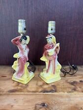 Oriental Decor Pair Of Table Lamps Male And Female MCM picture