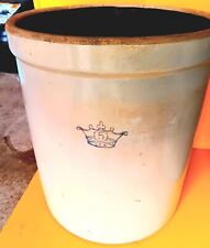 ROBINSON RANSBOTTOM 5 GALLON STONEWARE CROCK BLUE CROWN MADE IN USA VINTAGE picture