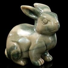 Rabbit Nine Dragon Jade Stone Carved Natural Crystal Statue Healing 2