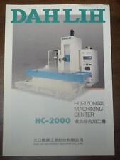 Dah Lih Machinery Industry Co Brochure~HC-2000 Machining Center~Taiwan~Catalog picture