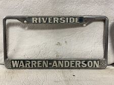 Vintage Riverside Warren Anderson License Plate Frame picture