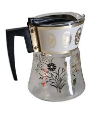 VTG David Douglas Flameproof Coffee Pot Carafe 8 Cup Black Gold Mid Century MOD picture