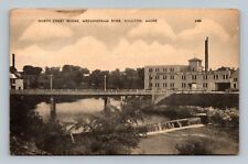 North street bridge Meduxnekeag River Houlton Maine postcard picture