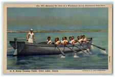 c1940 Manning Oars Whaleboat Regimental Boat Race Great Lakes Illinois Postcard picture