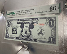 1972 A- DISNEY DOLLAR - RECREATION COUPON - CERTIFIED PMG 66 GEM UNCIRCULATED picture