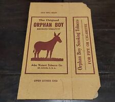 Old Vintage 1930's - ORPHAN BOY - Cardboard TOBACCO BOX - Dozen-Package-Size picture