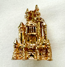 Vintage Disneyland Tour Guide Gold-Tone Castle Pin for Hat circa early 1980s picture
