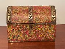 Vintage John Richard’s Collection Hand-Painted Wooden  Dome Box/Trunk India picture