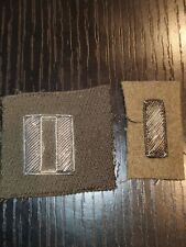 WWII US Army Capt Lt Officer Rank Insignia Bullion Patch Set L@@K picture